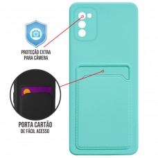 Capa para Samsung Galaxy A02s - Emborrachada Case Card Verde Claro